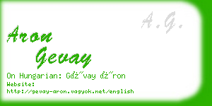 aron gevay business card